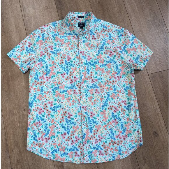 J. Crew Other - J Crew Printed Short-Sleeve Slim Flex Casual Floral Multicolor Shirt L